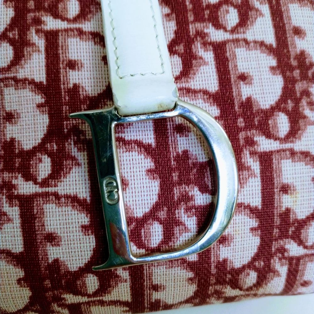π― Authentic Christian Dior(Made in Italy) Trotter Mini Bag. Pink and White - Picture 4 of 15